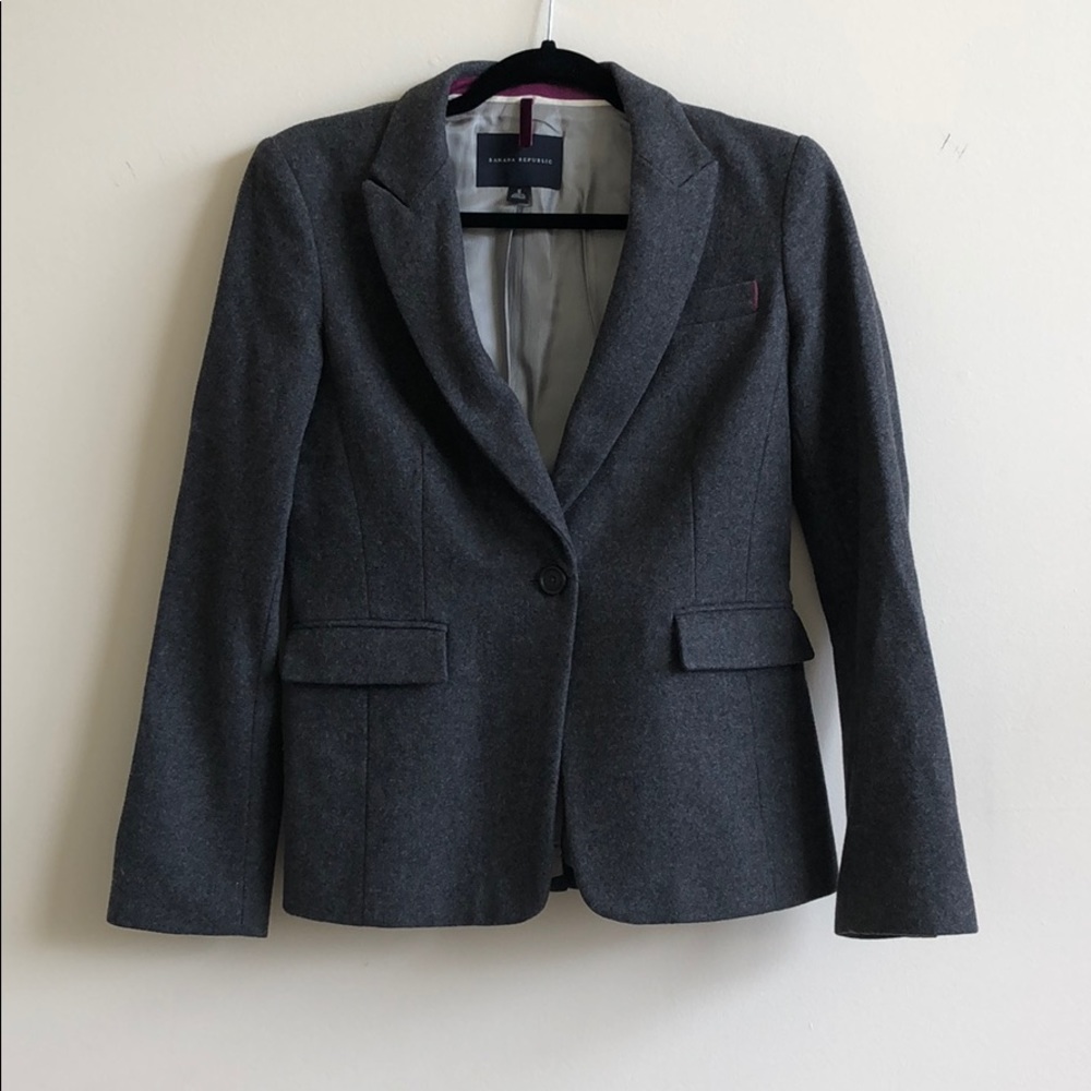 Banana Republic grey wool blazer size 6